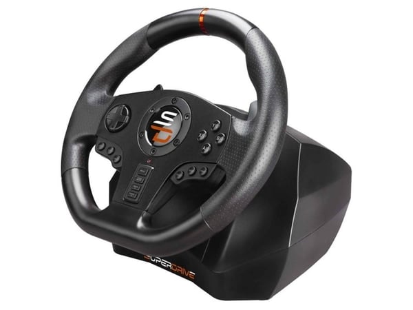 Subsonic - Superdrive - SV710 racinghjul / ratt med fotpedaler, paddle shifters og vibrasjon - PC-kompatibel (programmerbar for alle spill)