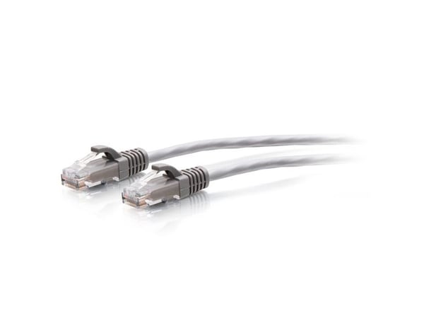 C2G 1ft (0.3m) Cat6a Snagless Unshielded (UTP) Slim Ethernet Network Patch Cable - Gray - Koblingskabel - RJ-45 (hann) til RJ-45 (hann) - 30 cm - 4...