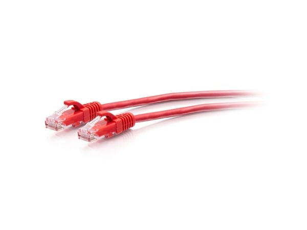 C2G 1ft (0.3m) Cat6a Snagless Unshielded (UTP) Slim Ethernet Network Patch Cable - Red - Koblingskabel - RJ-45 (hann) til RJ-45 (hann) - 30 cm - 4....
