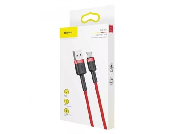 Baseus CATKLF-B09, 1 m, USB A, USB C, punainen