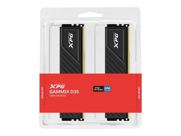 XPG GAMMIX D35 - DDR4 - sett - 16 GB: 2 x 8 GB - DIMM 288-pin - 3600 MT/s / PC4-28800 - CL18 - 1.35 V - ikke-bufret - svart