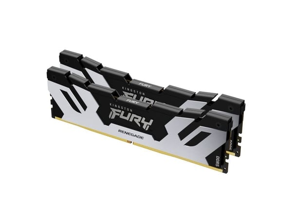 Kingston FURY Renegade - DDR5 - sett - 96 GB: 2 x 48 GB - DIMM 288-pin - 6000 MT/s / PC5-48000 - CL32 - 1.35 V - ikke-bufret - on-die ECC - svart/sølv