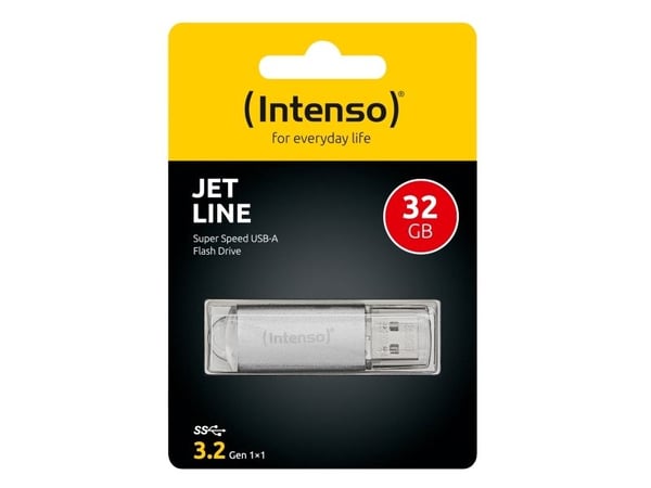 Intenso Jet Line - USB flash-enhet - 64 GB - USB 3.2 Gen 1 - silver