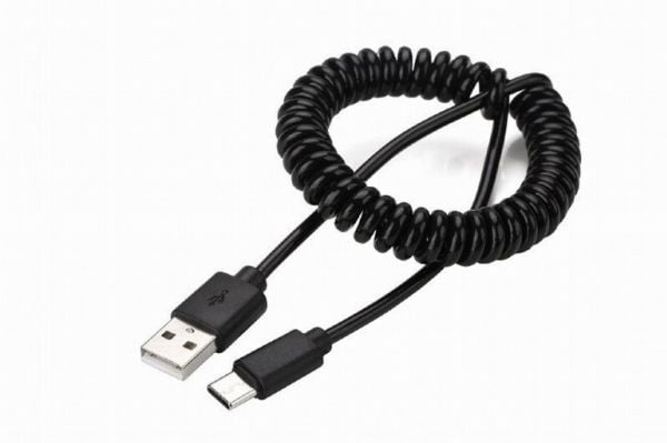 Kierrekaapeli USB 2.0 - tyyppi C (AM/CM) 1,8m (musta)