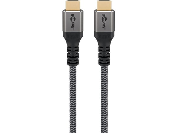 Goobay 64999, 0,5 m, HDMI Type A (Standard), HDMI Type A (Standard), 3D, 48 Gbit/s, Svart, Sølv