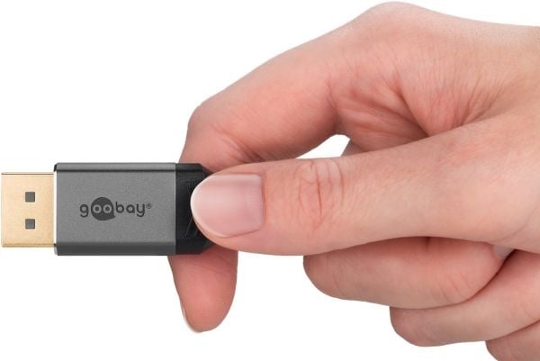 Goobay 65270, 3 m, DisplayPort, HDMI, Hankjønn, Hankjønn, Grå