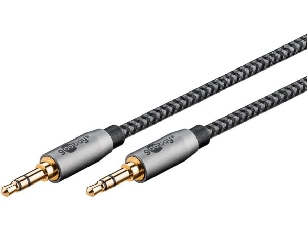 Goobay 65272, 3.5mm TRS, Hankjønn, 3.5mm TRS, Hankjønn, 0,5 m, Sort, Sølv Goobay 65272, 3.5mm TRS, Hankjønn, 3.5mm TRS, Hankjønn, 0,5 m, Sort, Sølv