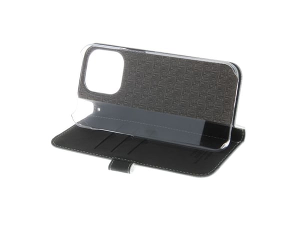 Insmat Exclusive - Lommebok for mobiltelefon - ekte skinn, polykarbonat, kartong+papir+aluminiumsfolie - hvit - for Apple iPhone 15 Pro