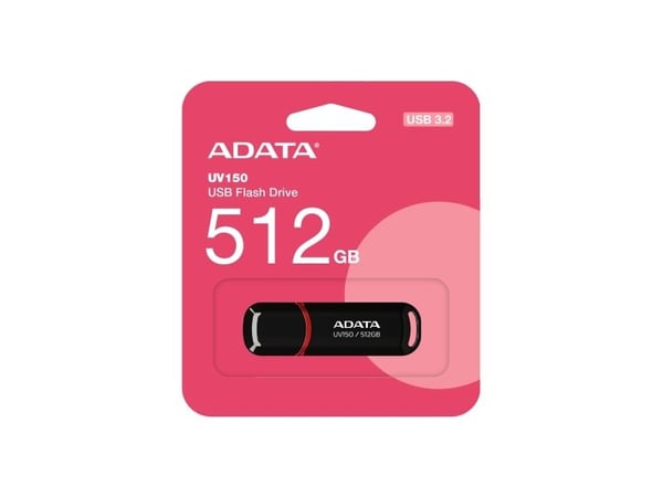 ADATA DashDrive UV150 - USB flash-enhet - 512 GB - USB 3.2 Gen 1 - svart