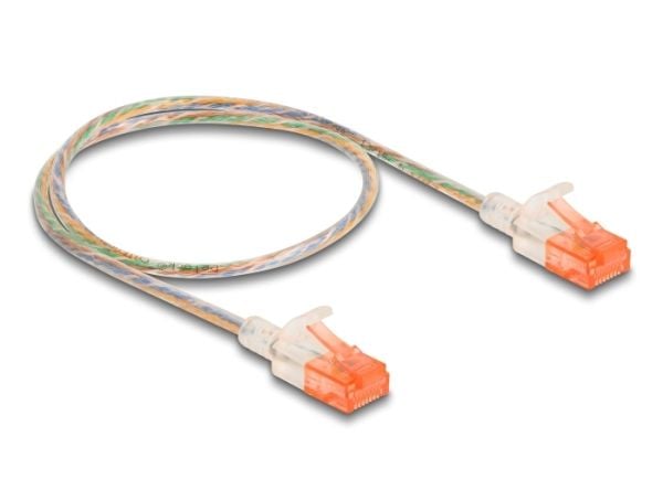 DeLOCK 80352, 0,5 m, Cat6a, U/UTP (UTP), RJ-45, RJ-45, Läpinäkyvä