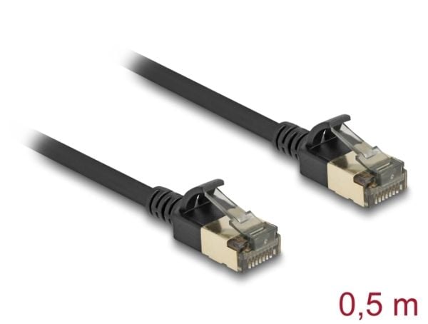 DeLOCK 80338, 0,5 m, Cat8.1, F/FTP (FFTP), RJ-45, RJ-45, musta