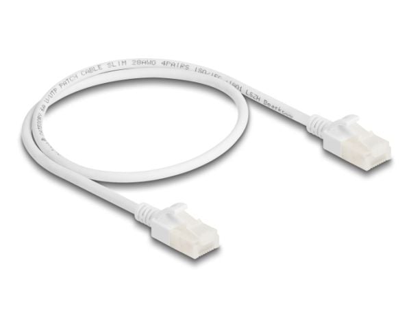 Delock - Koblingskabel - RJ-45 (hann) til RJ-45 (hann) - 50 cm - 3.6 mm - U/UTP, uskjermet - CAT 6a - halogenfri, formstøpt, uten hindringer, slank...