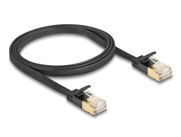 Delock - Nettverkskabel - RJ-45 (hann) til RJ-45 (hann) - 1 m - U/FTP - CAT 7 (kabel) / CAT 6a (kontakter) - uten hindringer, flat, robust latch - ...