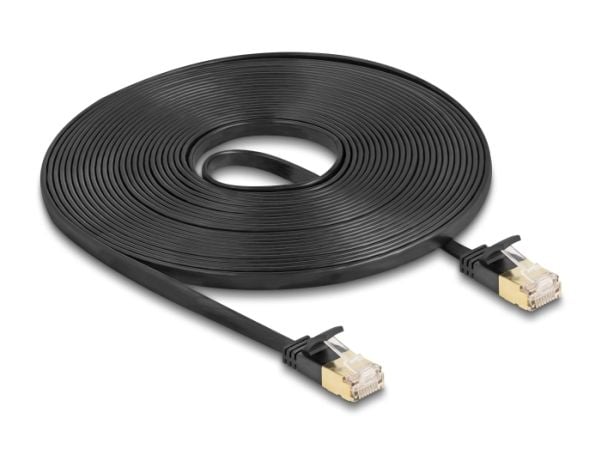 Delock - Nettverkskabel - RJ-45 (hann) til RJ-45 (hann) - 7.5 m - U/FTP - CAT 7 (kabel) / CAT 6a (kontakter) - uten hindringer, flat, robust latch ...