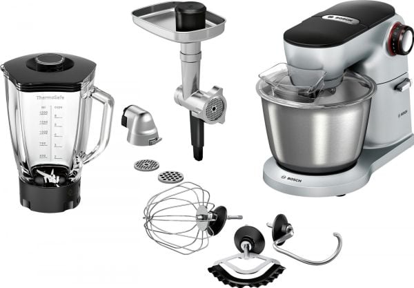 Bosch MUM9B34S27, 5,5 L, Alumiini, Lajittelu, Dreje, Blande, Mikse, Rustfrit stål, Alumiini