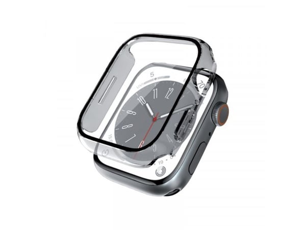 Crong CRG-41HS-CLR, Etui, Smartklokke, Gjennomsiktig, Apple, Apple Watch Series 7/8 41mm, Polykarbonat (PC), Herdet glass