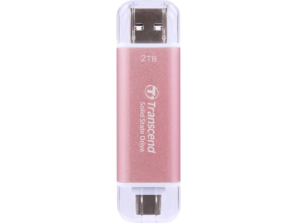 Transcend ESD310P - SSD - 2 TB - ekstern (bærbar) - USB 3.2 Gen 2x1 (USB-C kontakt) - rosa
