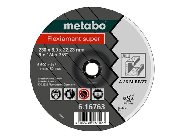 Metabo 616749000, levyleikkuri, Alumiini, 12,5 cm, Mikä tahansa tuotemerkki, Tasainen keskiosa, Musta