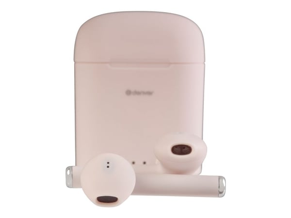 DENVER TWE-46 - True wireless-hodetelefoner med mikrofon - i øret - Bluetooth - rosa