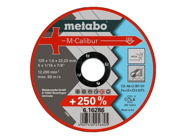Metabo 616286000, levyleikkuri, Tasainen keskiosa, Terästä, Metabo, 2,22 cm, 12,5 cm