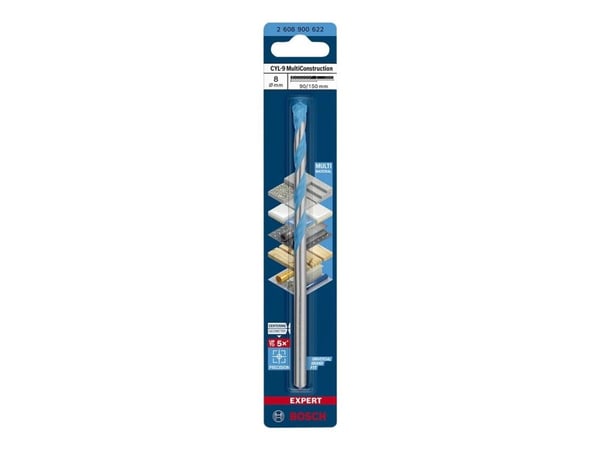 Bosch Expert CYL-9 MultiConstruction - Bor - for betong, plast, stål, bløtt tre, soft tile, multimaterial - 8 mm - cylindrical - lengde: 150 mm