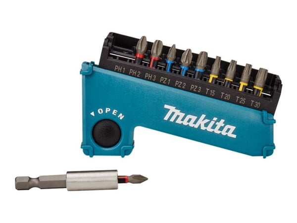 Makita E-03567 Impact Premier 11 stk. (PH1, PH2, PH3, PZ1, PZ2, PZ3, T15, T20, T25, T30, magnetisk holder 50 mm)