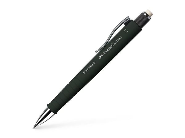 Faber-Castell Poly Matic, 0,7 mm, B, Triangulær, Svart, Svart, Twist-out