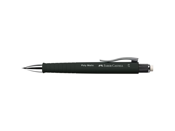 Faber-Castell Poly Matic, 0,7 mm, B, Triangulær, Svart, Svart, Twist-out