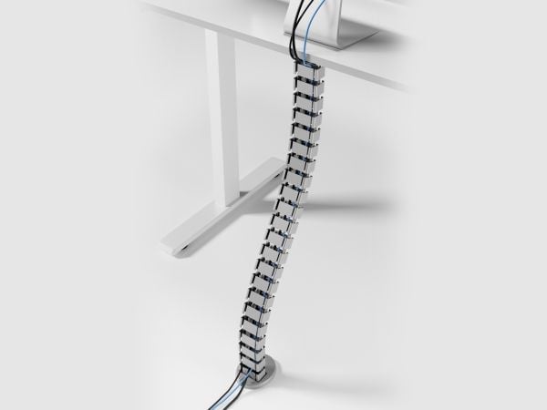 Equip 650860, Kabelstrømpe, Bord, ABS syntetisk, Aluminium, Grå