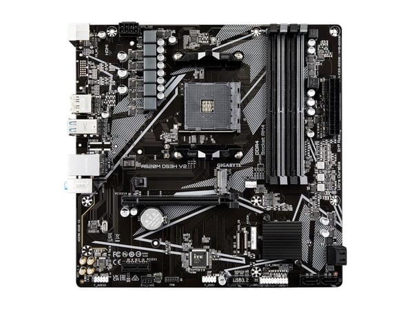 Gigabyte A520M DS3H V2, AMD, Stik AM4, 3. generasjon AMD Ryzen™ 3, 3. generasjon AMD Ryzen 5, 3. generasjon AMD Ryzen™ 7, 3...., Stik AM4, 128 GB, ...