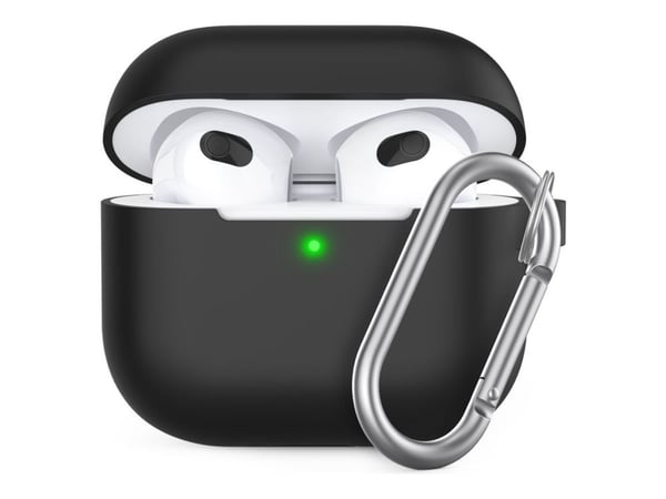 KeyBudz Elevate Keychain - Eske for ladeboks for tådløse ørepropper - elastomer - svart - for Apple AirPods Pro (2. generasjon)