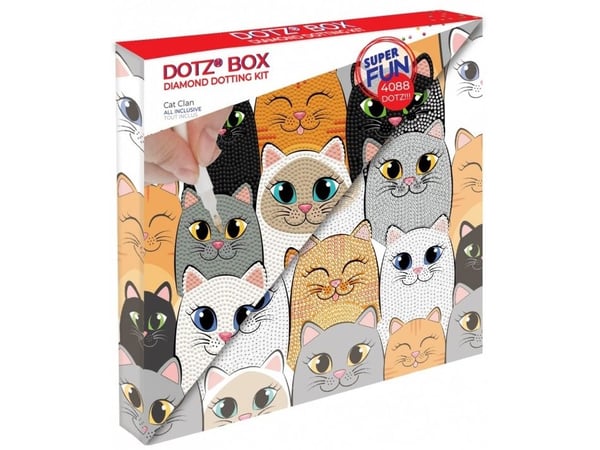 Diamond Dotz Diamond Mosaic, Cat Clan Sett, Full Color Diamond Dotz Diamond Mosaic, Cat Clan Sett, Full Color