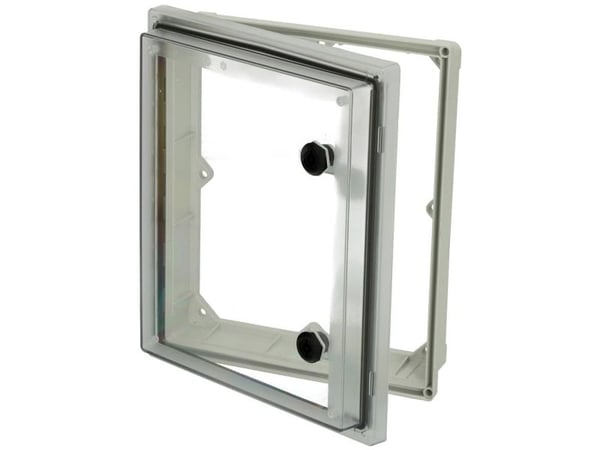 Fibox PW 292409 T Ikkuna Läpinäkyvä kansi, Kaksiosainen, UV-kestävä (P x L x K) 88 x 244 x 291 mm Polykarbonaatti Harmaa 1 kpl