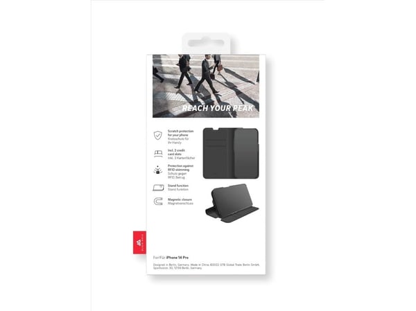 Black Rock Booklet The Classic, Flip case, Apple, iPhone 14 Pro, 15,5 cm (6.12"), Svart
