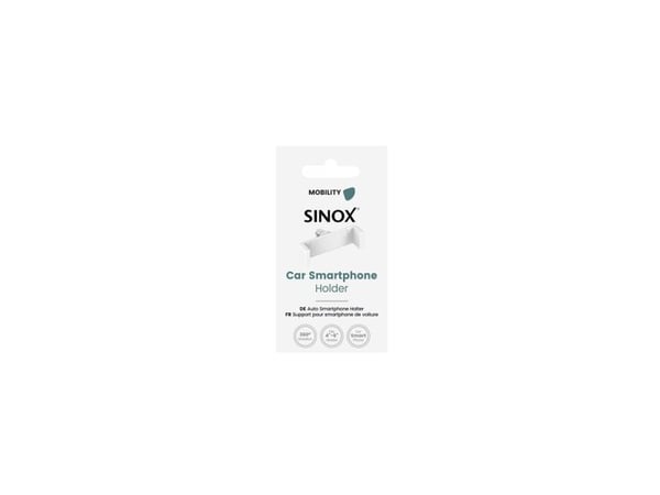 Sinox universal mobiltelefonholder for ventilasjonskanaler i bilen, hvit