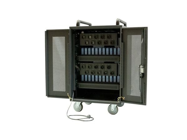 Avtek International Avtek Charging Cart 20, Skåp för hantering av bärbar enhet, Svart, Bärbar dator, 39,6 cm (15.6"), AC, nyckel