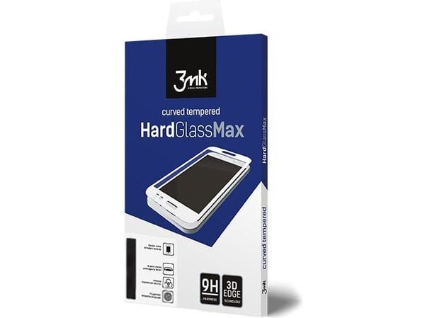 3MK HARDGLASSMAX IPHONE XS MAX BLACK, Apple, iPhone XS Max, Dammresistent, Reptålig, Svart, Transparent, 1 styck