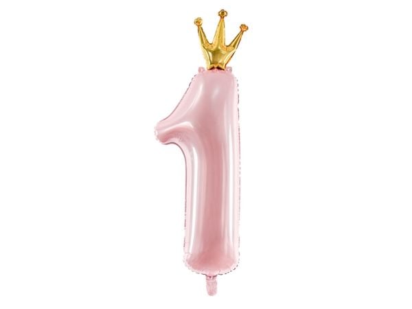 PartyDeco FB87M-081J-KARTON, Gull, Rosa, Nummer, Folie, Temafest, 300 mm, 920 mm
