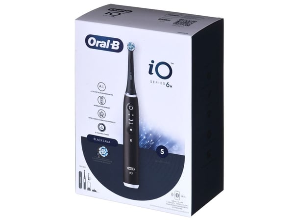 Oral-B iO Series 6 - Voksen - Roterende tannbørste - Daglig pleie - Tannkjøttpleie - Intensiv - Sensitiv - Svart - 2 min - Svart (445111)
