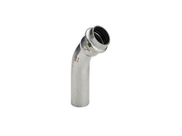 VIEGA Inox bøjning 45 grader 22 mmInox, rustfri stålmuffe/nippel, SC-Contur