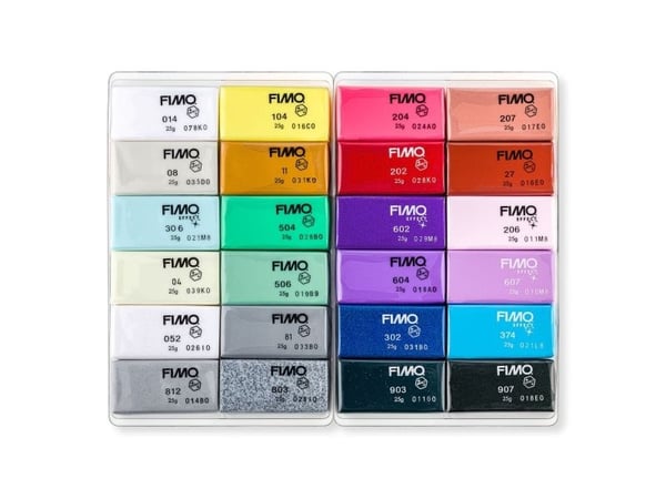 Staedtler FIMO 8013 C, Modellera, Svart, Blå, Koppar, Guld, Grön, Grå, Pärlemorfärgad, Rosa, Lila, Röd, Rosa, Silver, Vit, Gul, 24 styck, 24 färger...