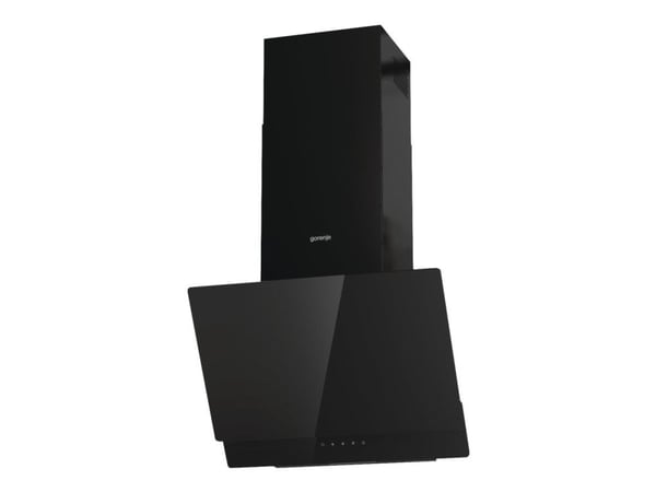 Gorenje Essential WHI649EB - Panser - skorsteinvinklet - bredde: 60 cm - dybde: 33.5 cm - ekstraksjon og resirkulasjon (-) - med intern motor - svart