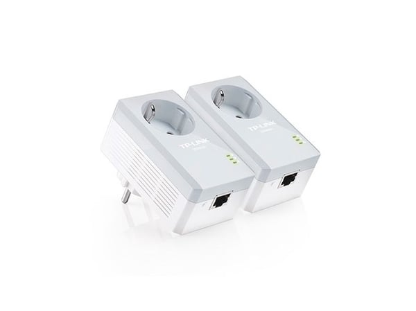 TP-Link TL-PA4010PKIT AV500+ Powerline Kit with AC Pass Through - Strømlinjeadaptersett HomePlug AV (HPAV) - veggpluggbar (en pakke 2)
