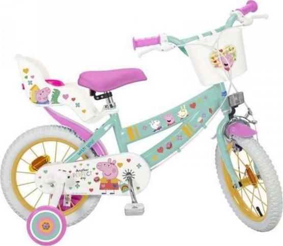 Barncykel 14" Peppa Pig grön 1498 TOIMSA