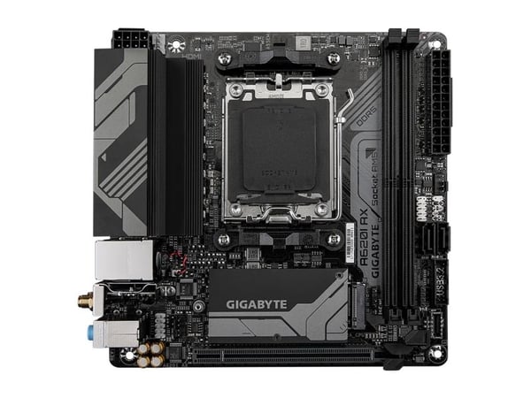 Gigabyte A620I AX - 1.0 - hovedkort - mini-ITX - Socket AM5 - AMD A620 Chipset - USB 3.2 Gen 1, USB-C 3.2 Gen 1, USB 3.2 Gen 2 - 2.5 Gigabit LAN, W...