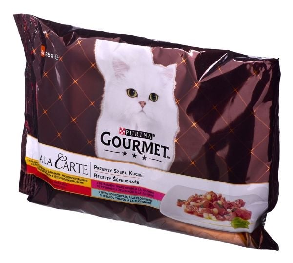 Nestle GOURMET Ala Carte 4x85 g kylling, kalkun, okse, laks