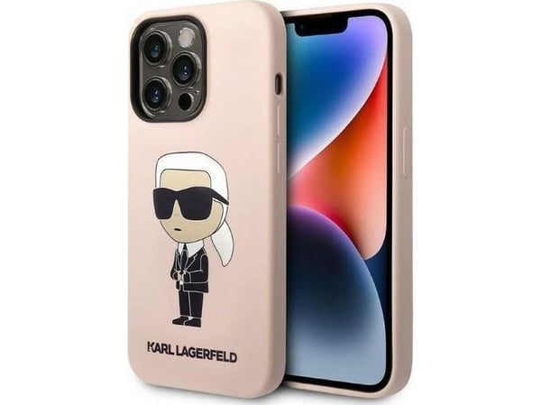 Karl Lagerfeld KLHCP14LSNIKBCP hardcase för iPhone 14 Pro 6,1" - rosa/rosa silikon Ikonik