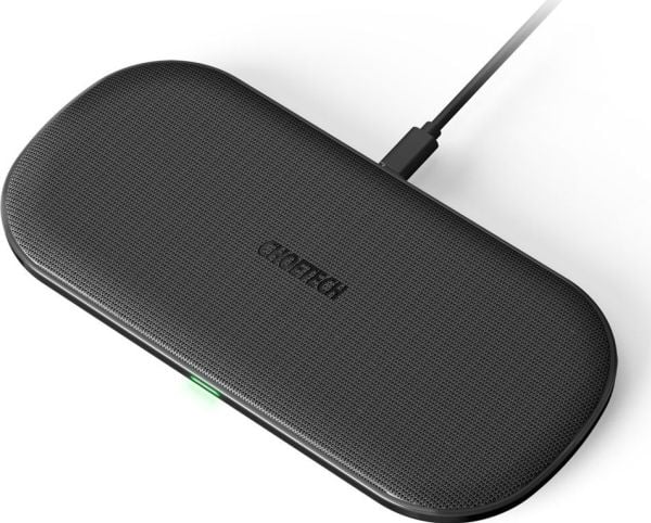 Trådløs lader CHOETECH 18W 2-i-1, svart