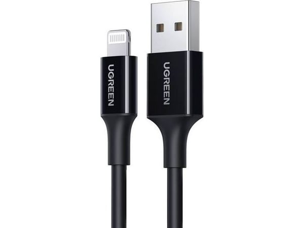 Ugreen 80822 US155, Sort, USB A, Lightning, 1 m, Hankjønn, Hankjønn