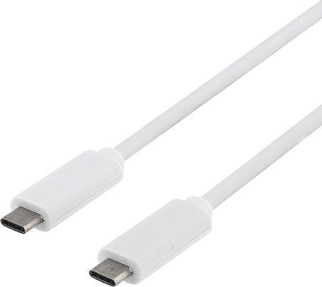 DELTACO - USB-kabel - USB-C (hann) til USB-C (hann) - USB 3.1 - 1 m - hvit
